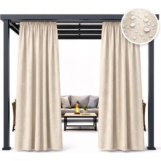 Vandtæt havemarkise 155 x 200 cm - Lys beige