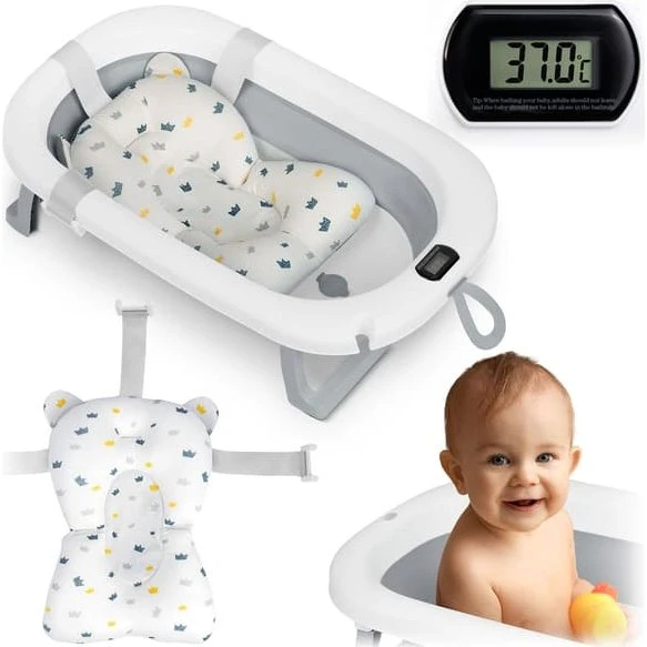 Ricokids RK-287 Sammenklappeligt Babybadekar med Termometer