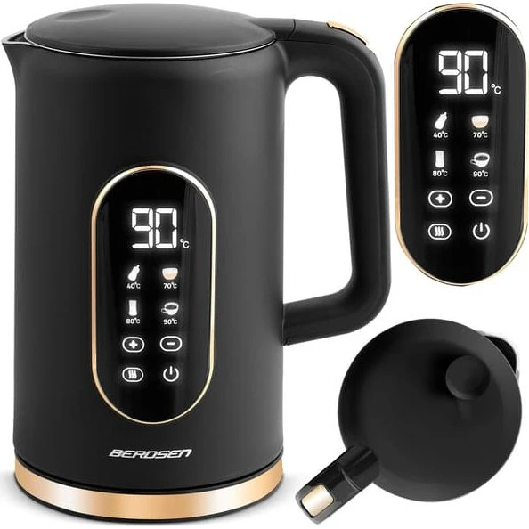 Berdsen BD-712 Elkedel 1,7l - Sort og Guld