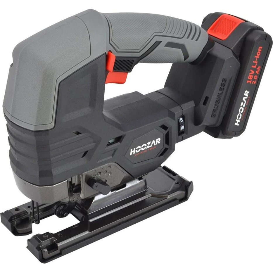HOOZAR JS10BL Akku-stiksav 18V med 2,0 Ah batteri og Brushless motor