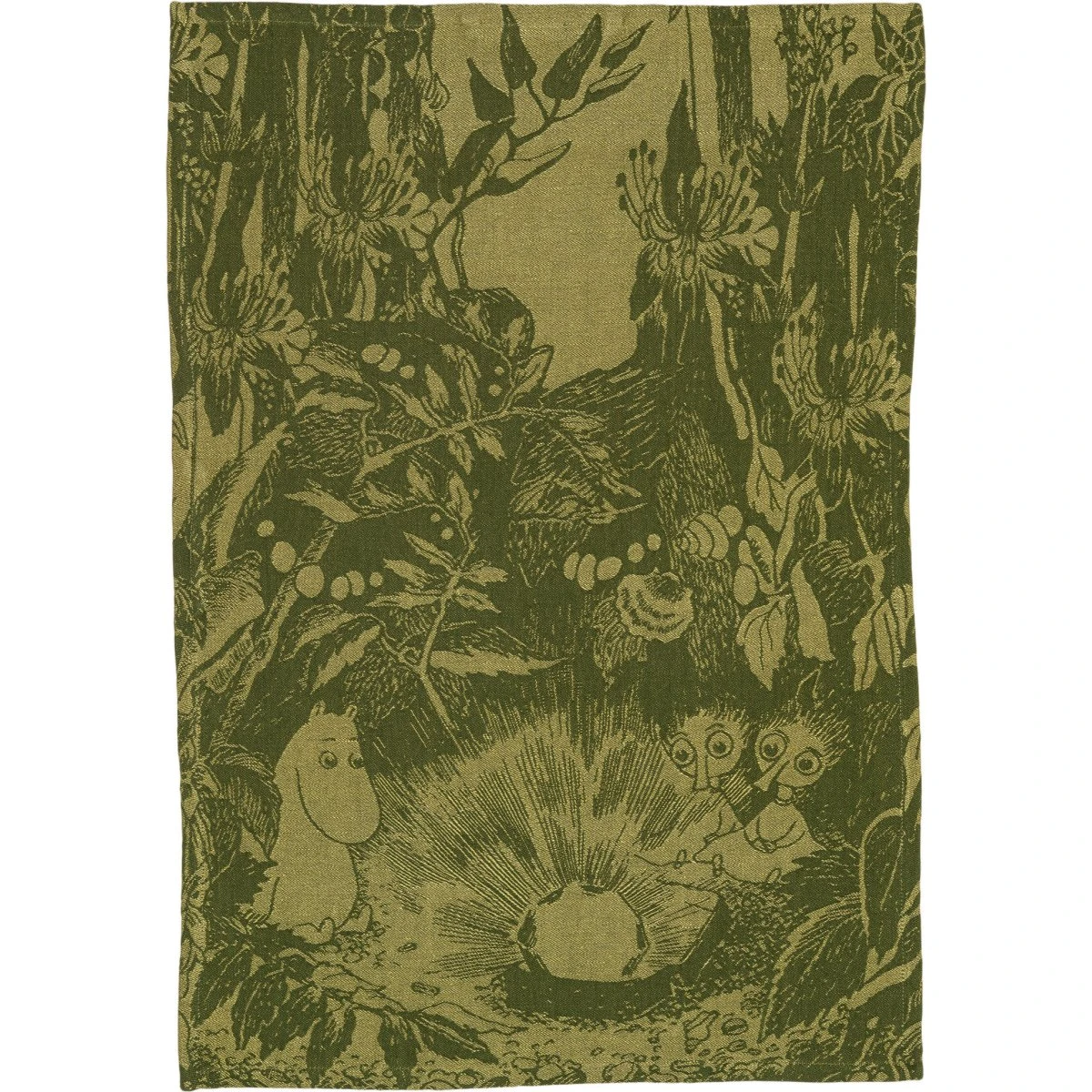 Arabia Moomin Mystikkens Skov viskestykke, 45x65 cm, grøn