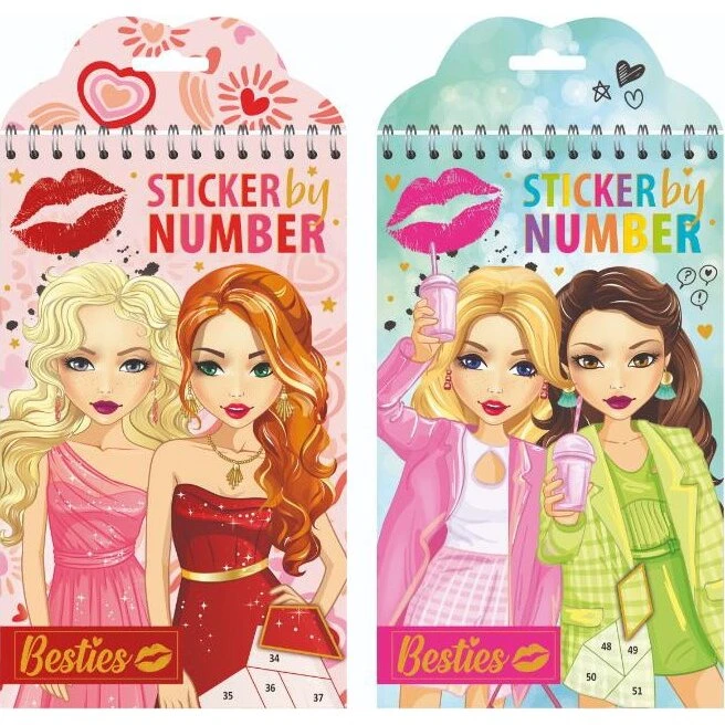 Besties Sticker-by-Number sæt 12+6 ark