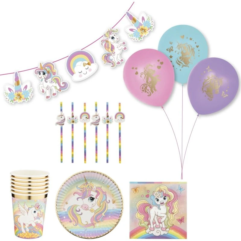 Unicorn Party Box - Enhjørning Festpakke 43 dele