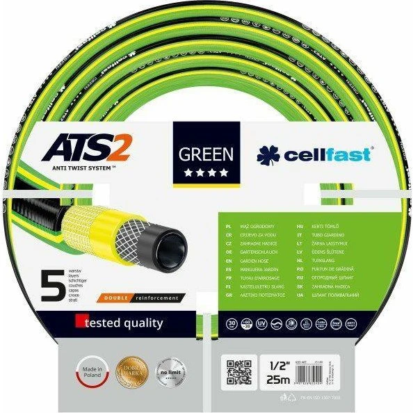 Cellfast Green ATS2 Haveslange - 25 m - Grøn/Sort