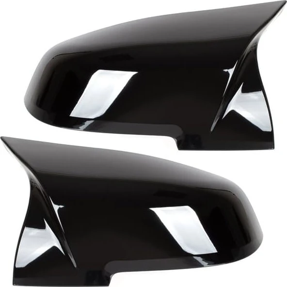BMW Spejldæksler Glossy Sort Piano Black - Sæt med 2 stk.