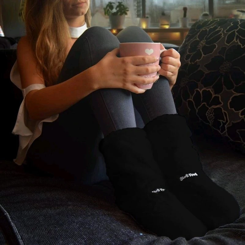 Mikamax Hot Boots Deluxe - Sorte mikroovnstøfler