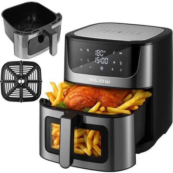BLOW Air Fryer 2500W 8L - Sort/Rustfrit stål