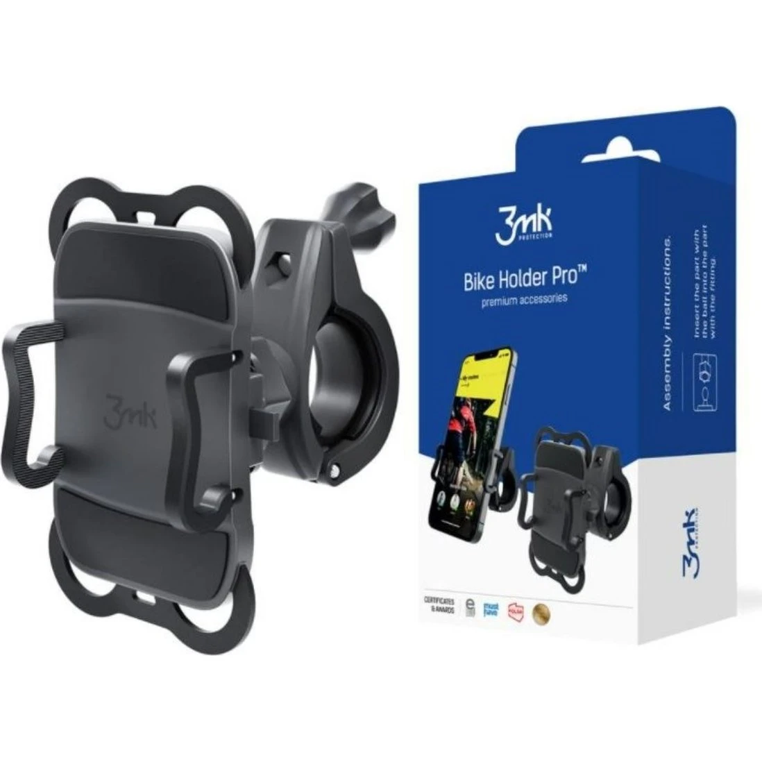3MK Bike Holder Pro - Universal mobilholder til cykel, sort
