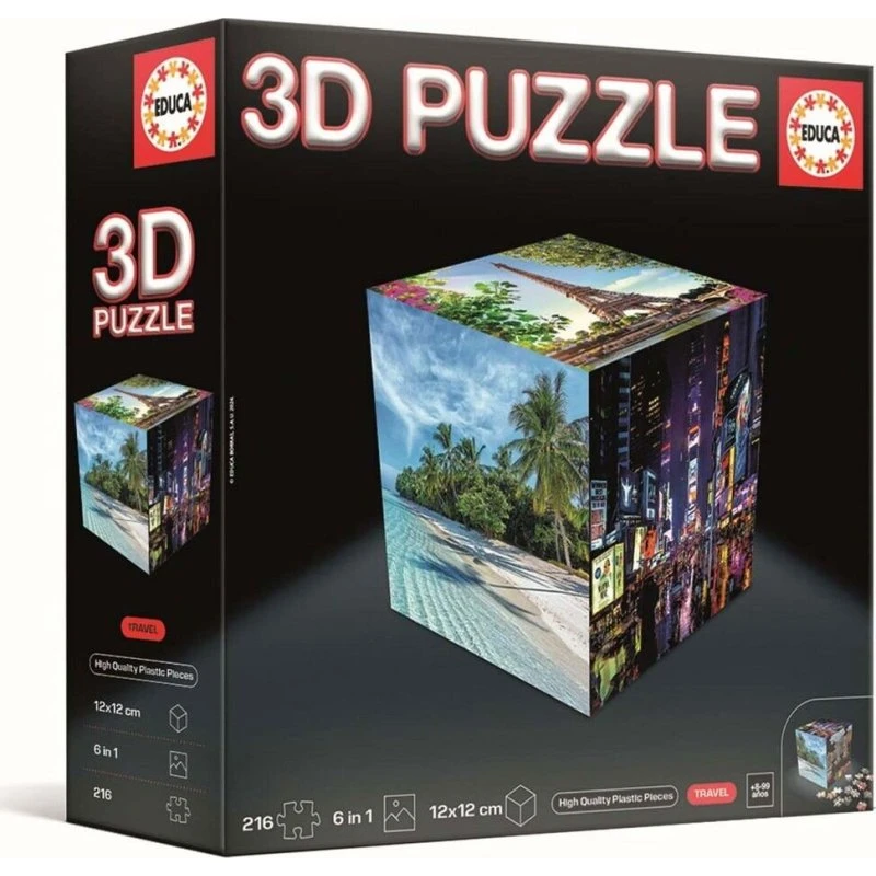Educa Cube Rejse 3D Puzzle – 216 brikker
