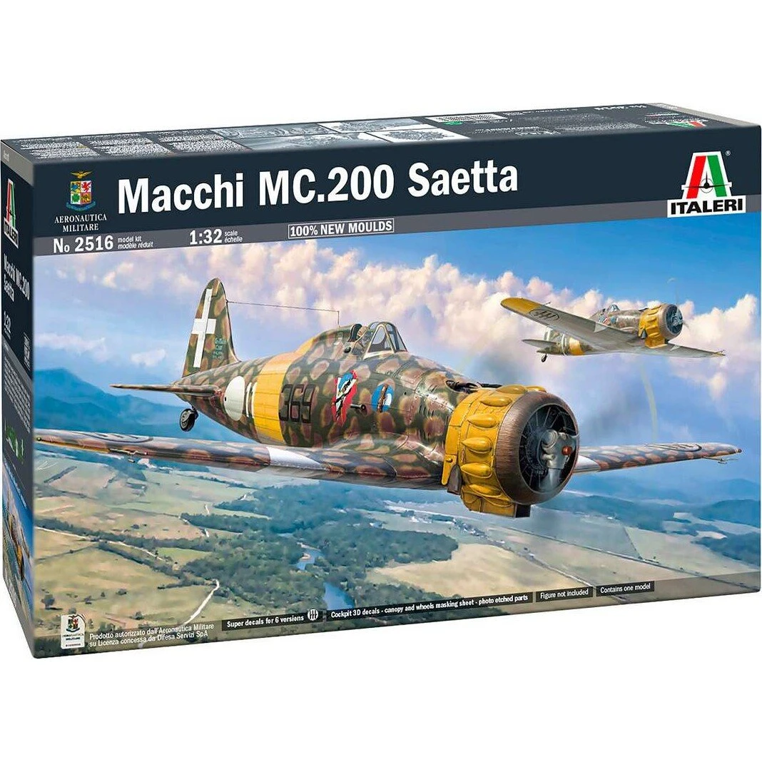 Italeri 2516 Macchi MC.200 Saetta Modelfly Byggesæt 1:32