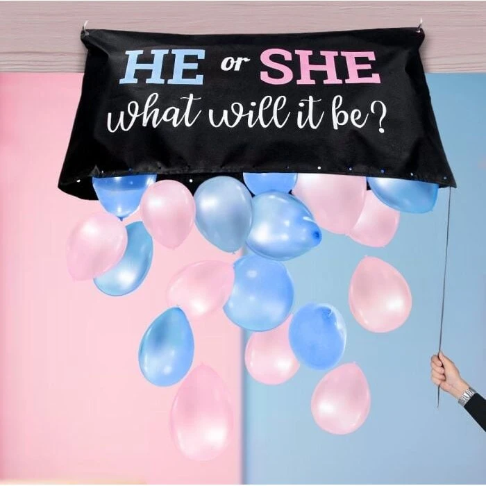 Mikamax Gender Reveal Ballon Sæt – 36 stk med pose