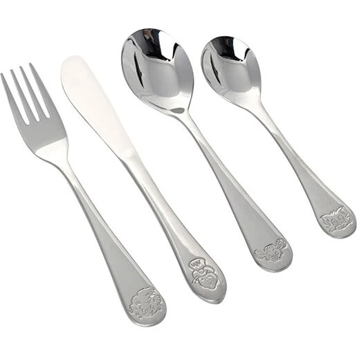 Noa Kids rustfrit børnebestik - Bamse & venner (4 dele)