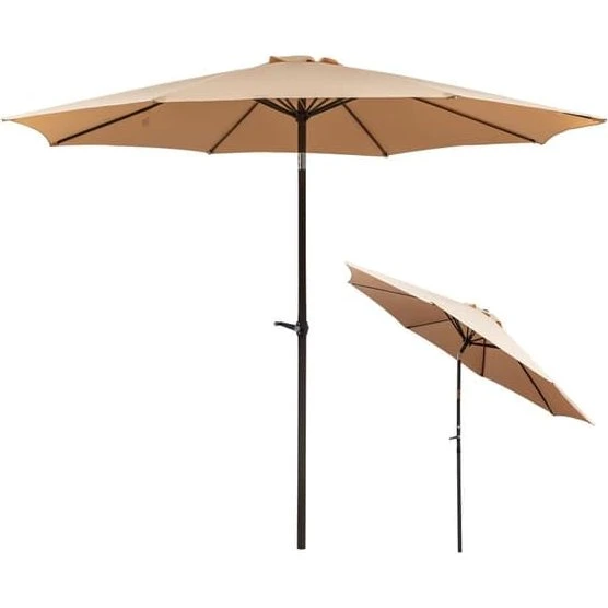 Elegant Haveparasol 300x245 cm med dobbeltglas og 8 lameller