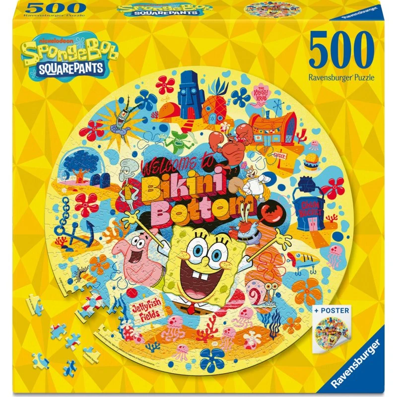 Ravensburger SpongeBob Rundt Puslespil 500 brikker