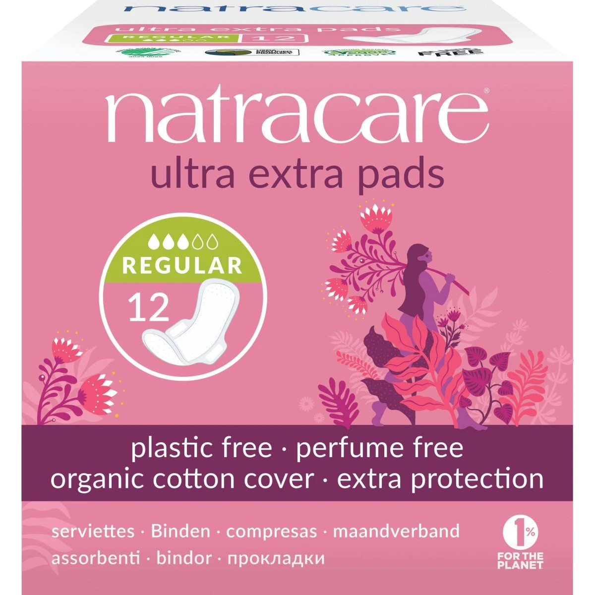 Natracare Ultra Extra Pads Regular 12 stk.