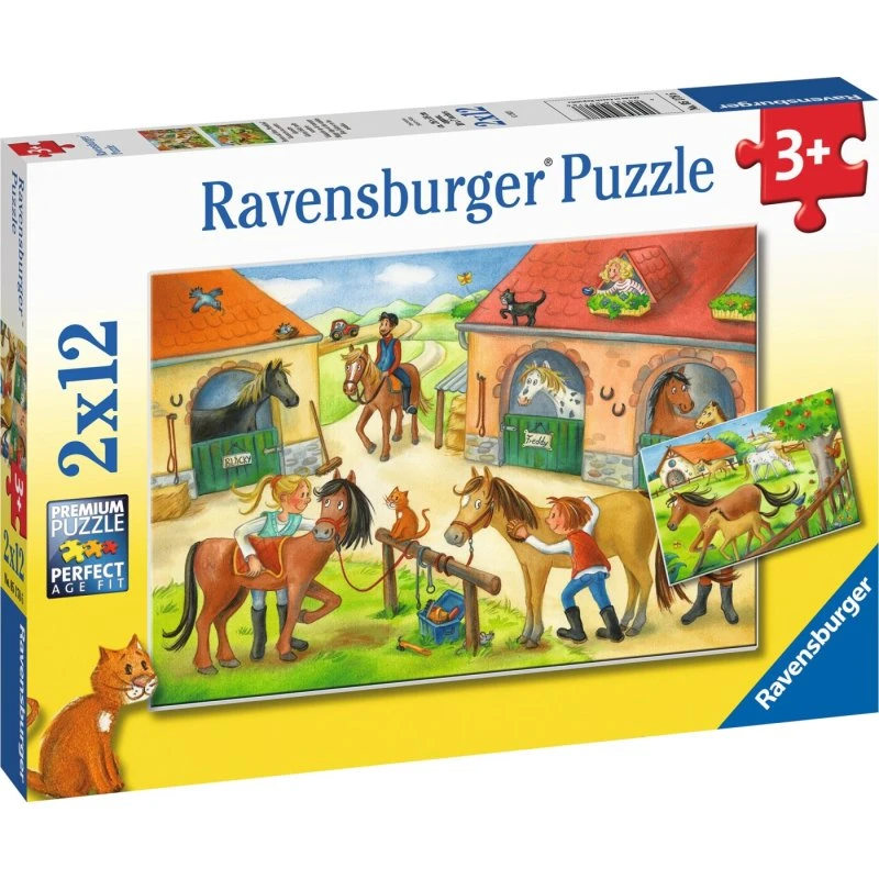 Ravensburger Puslespil - Glade Dage i Stalden 2x12 brikker