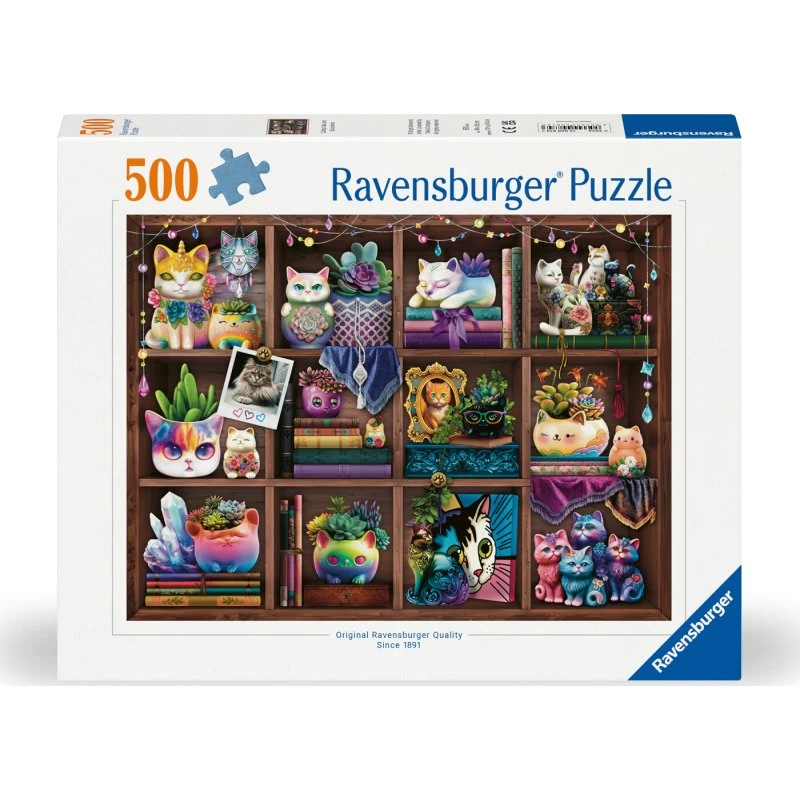 Ravensburger Puslespil 500 brikker - Katte & Sukkulenter