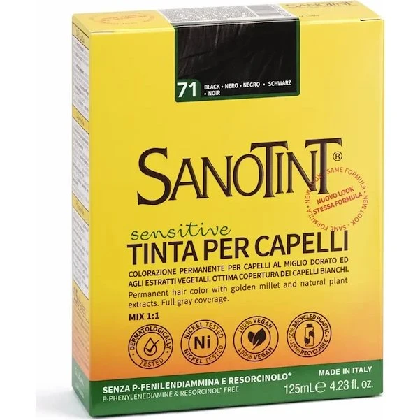 Sanotint 71 Light Sort Hårfarve Sensitive 125 ml