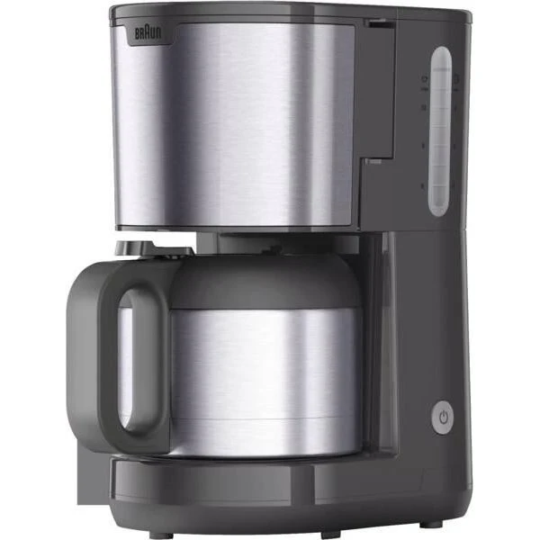 Braun PurShine KF 1505 Kaffemaskine - 1.2L, 1000W, Grå/Stål