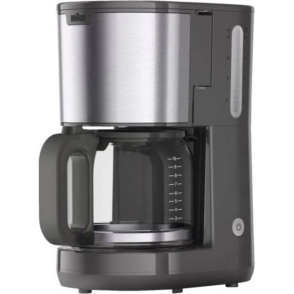 Braun PurShine KF 1500 Kaffemaskine - 1.25L, 1000W, Grå/Rustfrit Stål