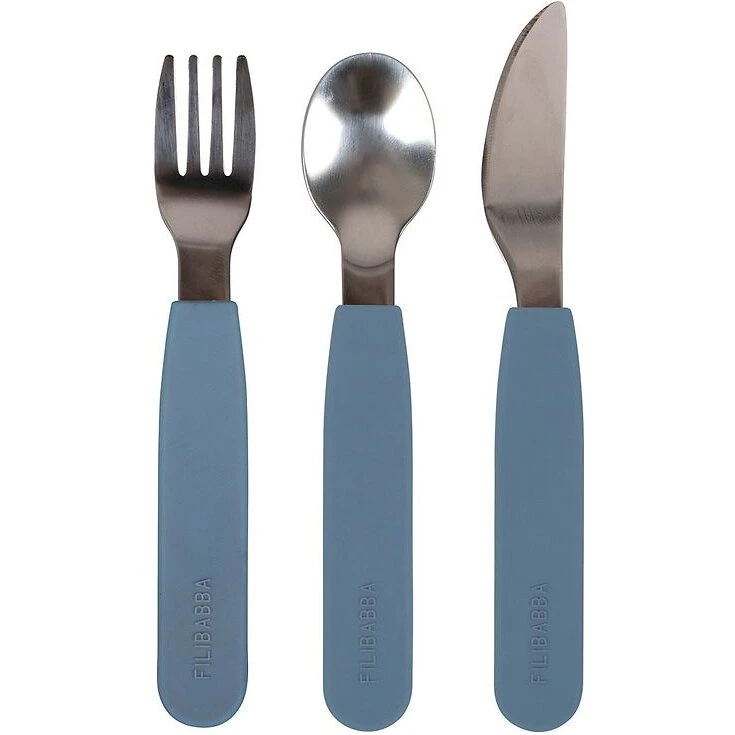 Filibabba Silikone-bestiksæt Powder Blue (3 dele)