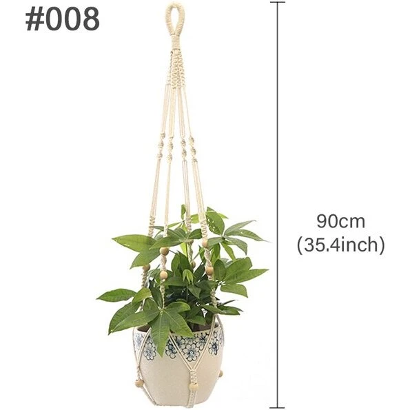 Håndlavet Macramé planteophæng 90 cm (bomuld)
