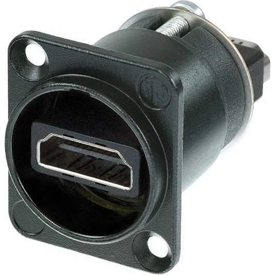 Neutrik HDMI-gennemføringsadapter, sort D-formet hus, NAHDMIWB