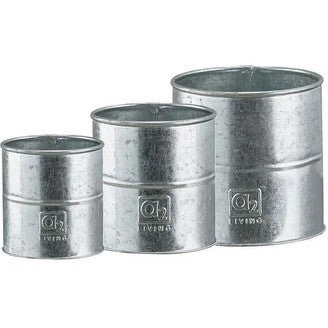 A2 Living galvaniserede urtepotter sæt, 3 stk Ø8/10/12 cm