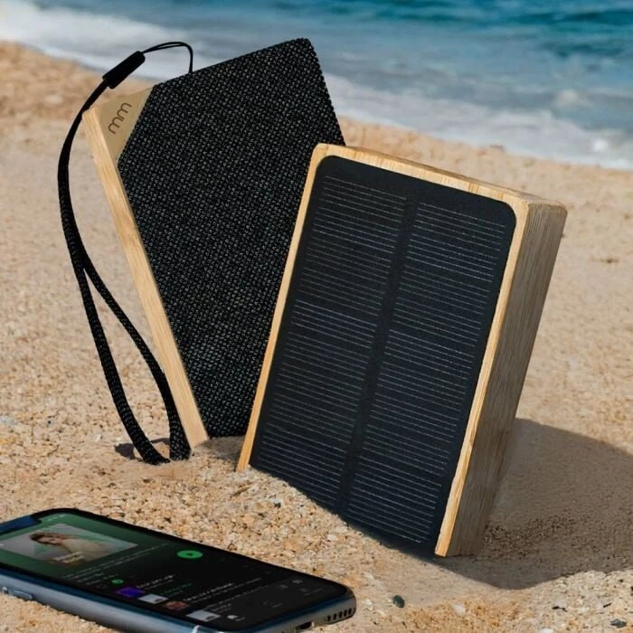 Mikamax Solar Bamboo Bluetooth-højttaler