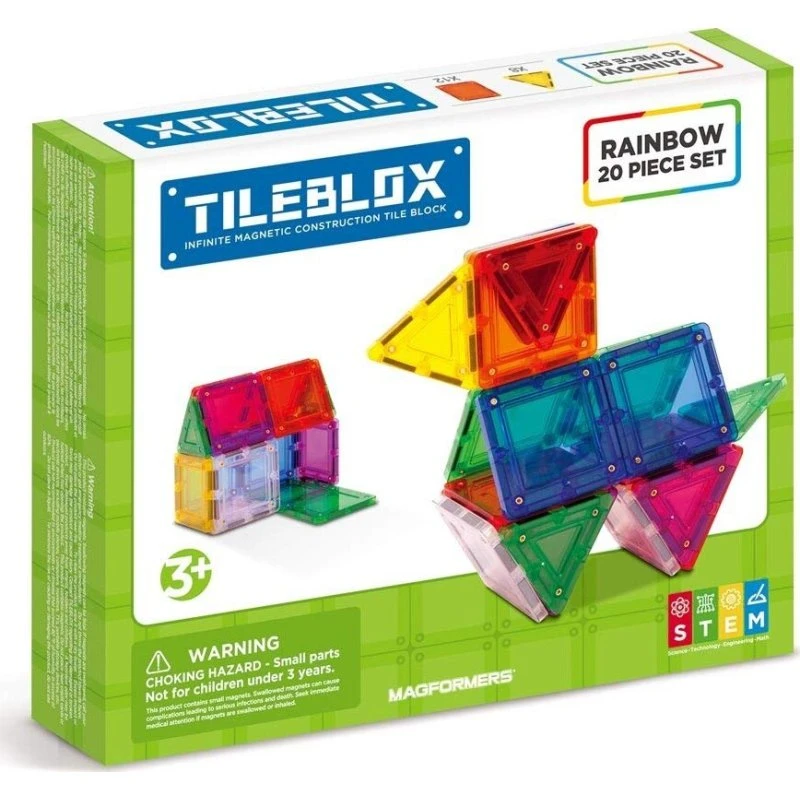 Tileblox Regnbue Magnetbyggesæt 20 dele
