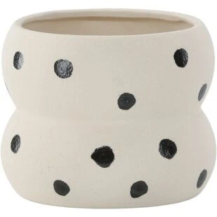 Venture Design Dapne krukke 16 cm – hvid med sorte prikker