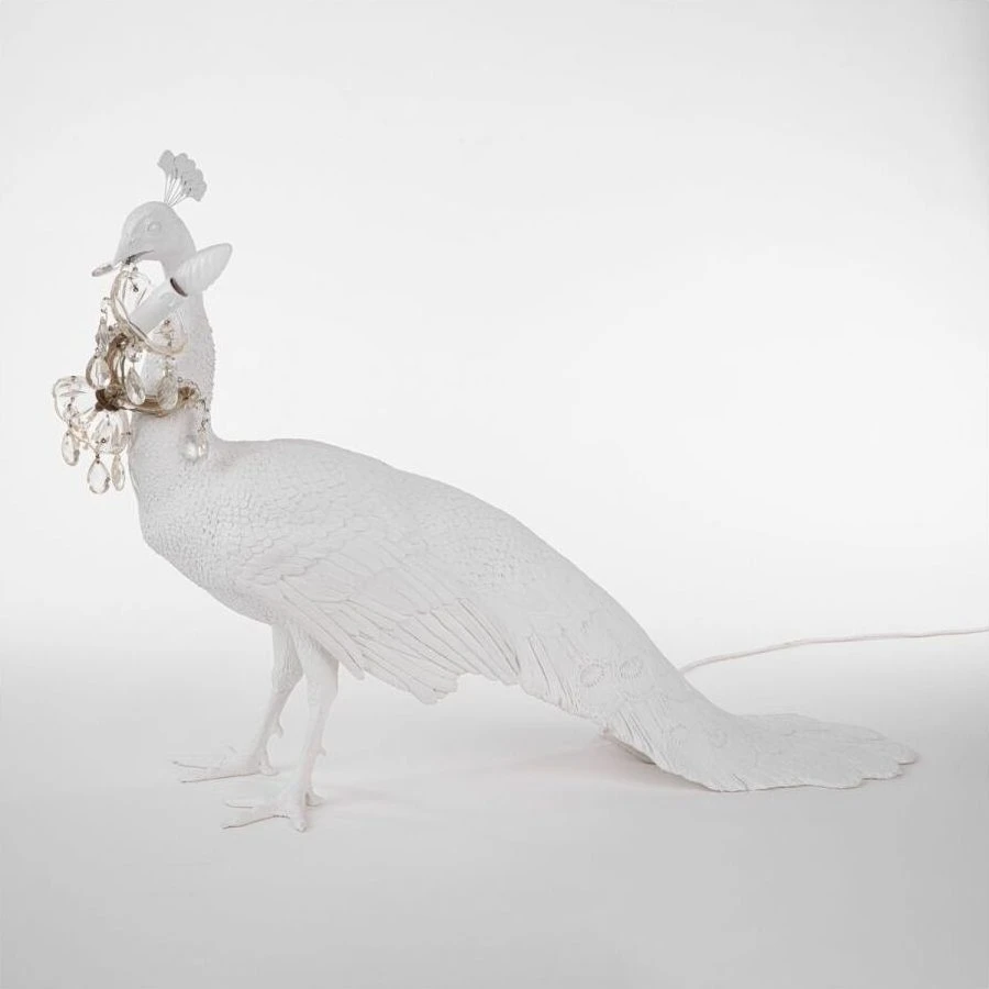 Seletti Peacock Bord/Gulvlampe Hvid