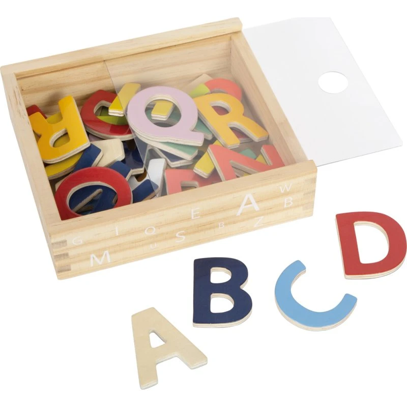 Magnetbogstaver i træ – 37 farvede bogstaver