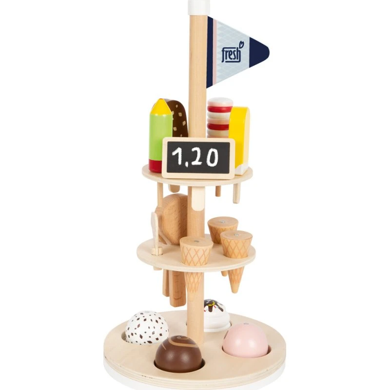 Træ-isvafler med holder og tilbehør – 15 dele