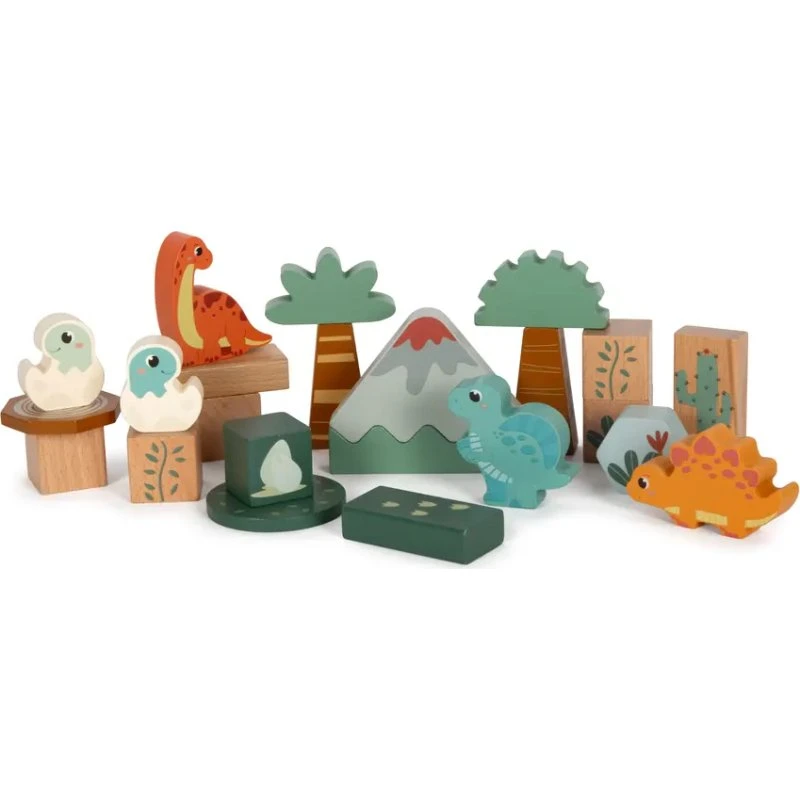 Træ byggeklodser Dino – 50 dele