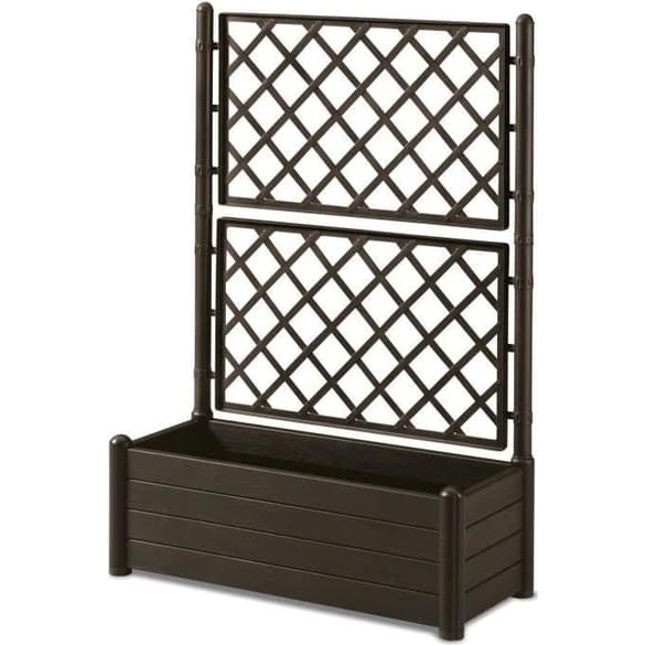 Stefanplast blomsterkasse med espalier, træfinish, 100x43x142 cm