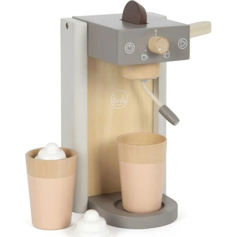 Small Foot Træ Kaffemaskine Legetøj – Grå 'Tasty'