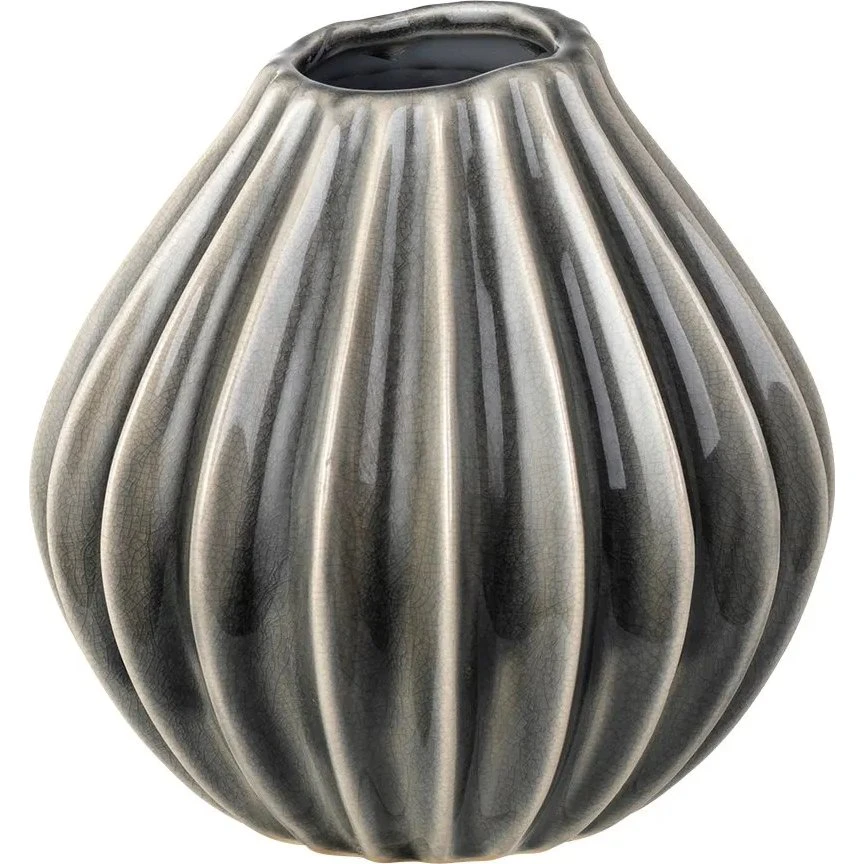 Broste Copenhagen Wide vase i smoked pearl, 15 cm