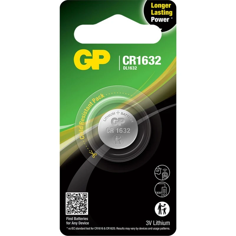 GP CR1632 3V lithium knapcelle - 1 stk