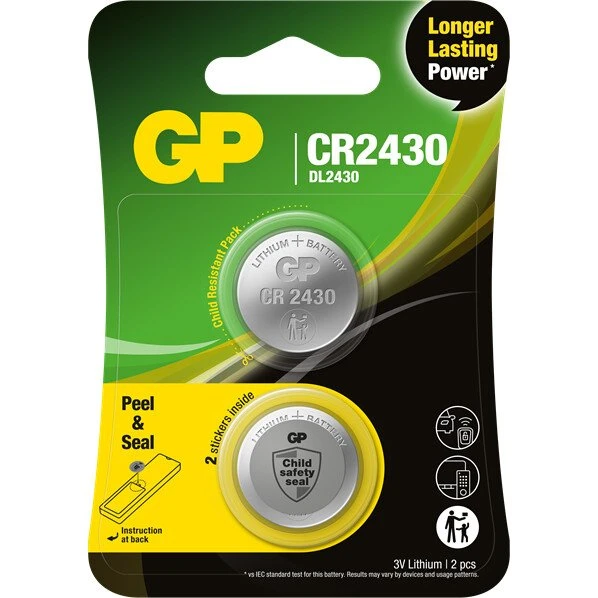 GP CR2430 3V Lithium knapcelle - 2 stk