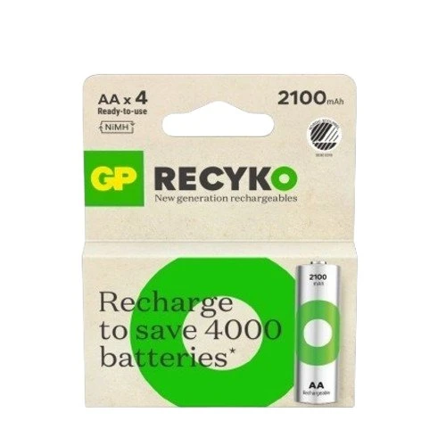 GP Recyko AA 2100 mAh NiMH genopladelige - 4 stk