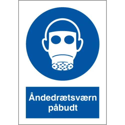 Skilt Åndedrætsværn påbudt P201 - A4 Plast