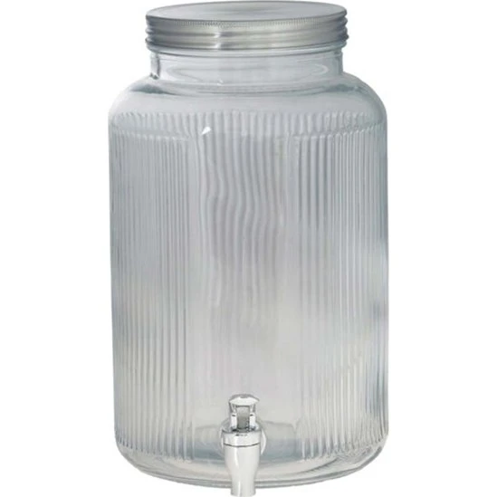 Glasdispenser med taphane og skruelåg - 6 liter