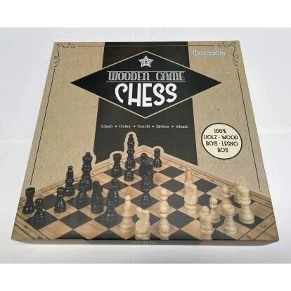 Skakspil i træ 28,5x28,5 cm – klassisk design