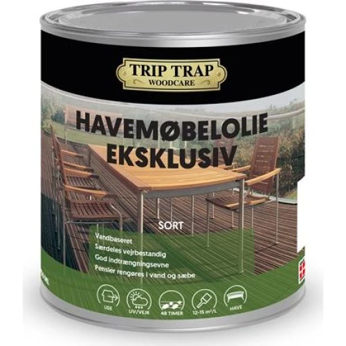 Trip Trap Havemøbelolie Eksklusiv Sort 0,75L