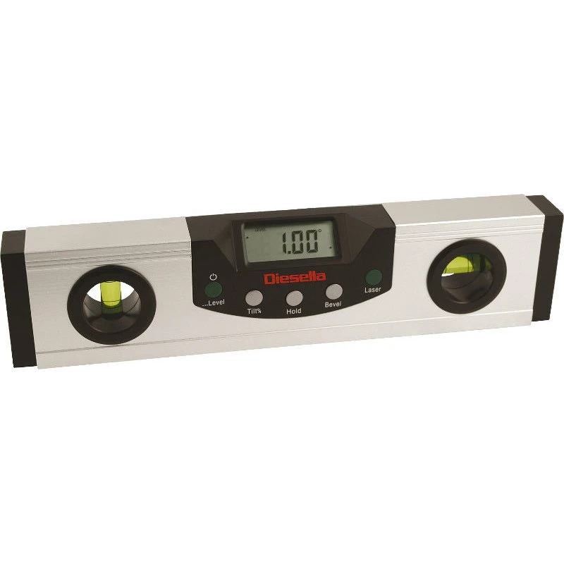 Diesella Digital-vaterpas 150 mm med krydslaser og LED