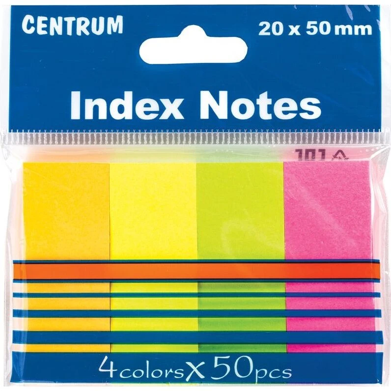 CENTRUM StickNotes 4x100 neon 50x20mm