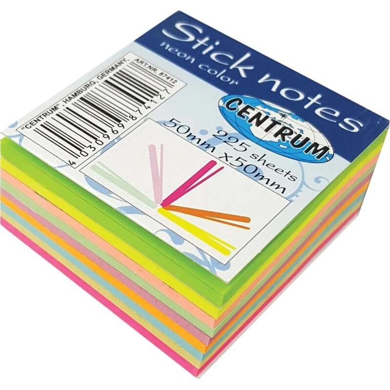 CENTRUM StickNotes MAGIC 50x50mm – 9 neonfarver