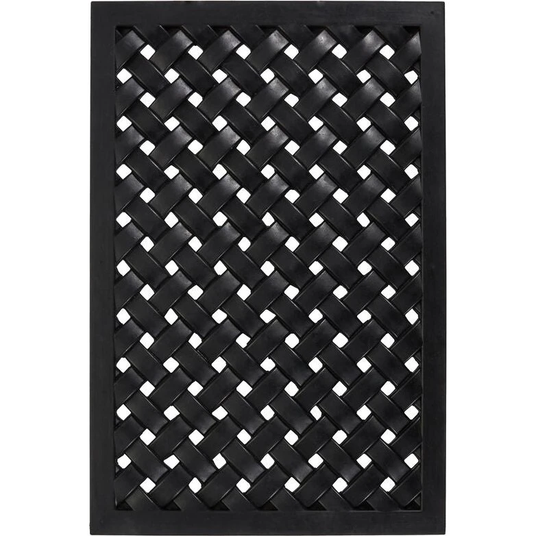 House Doctor Braid Dørmåtte 60x40cm Sort Flettet Gummi