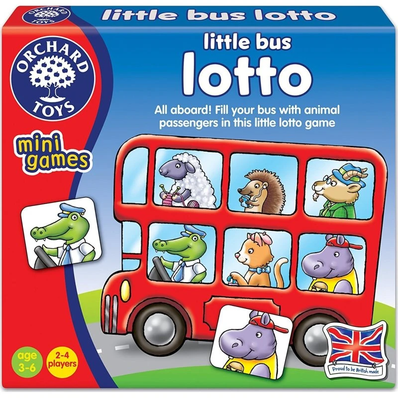 Orchard Little Bus Lotto - Mini rejsespil med dyr